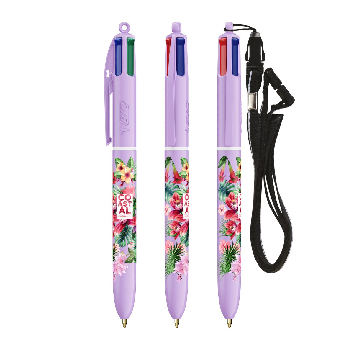 BIC 4 Couleurs Pastel avec cordon personnalisé - vue 2