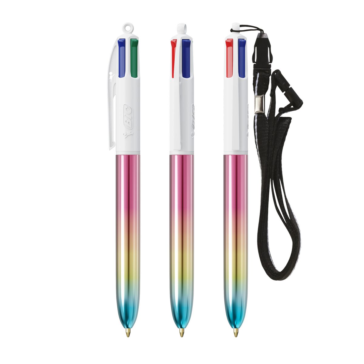 BIC 4 Couleurs Gradient avec cordon personnalisé - vue 2